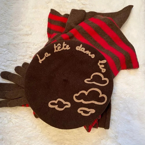 Printemps Accessories - Printemps - Wool beret, gloves, and scarf